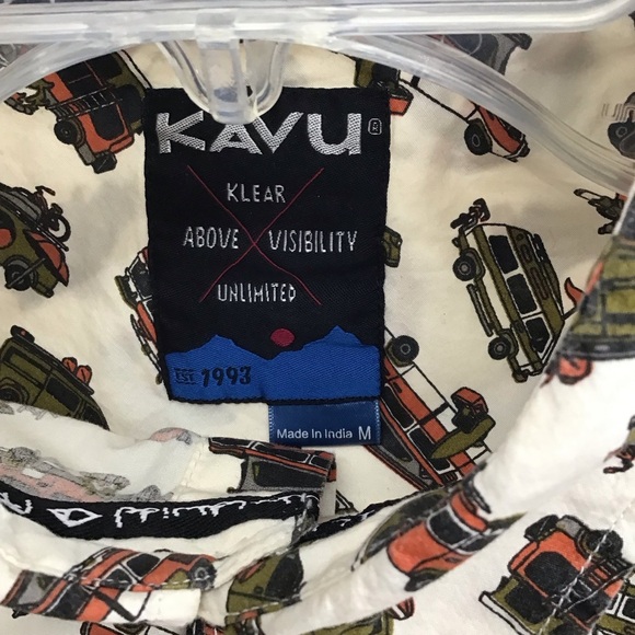 KAVU Dream Van Urban Outfitters Button-UP Short Sleeve Shirt Size Medium - Picture 2 of 8